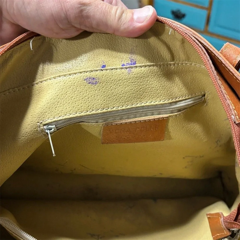 Vera Pelle Tan Leather Tote Bag
